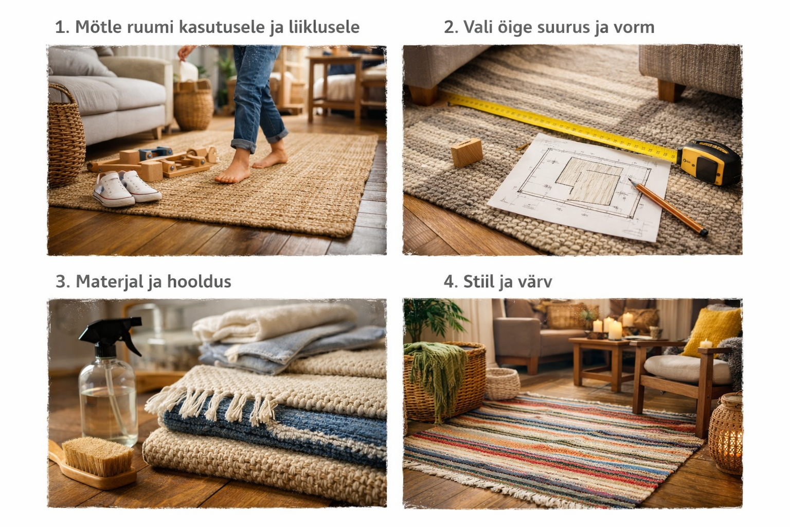 Vaiba ostmisel arvesta ruumi suurusega, kasutusega, materjaliga ja hooldusega